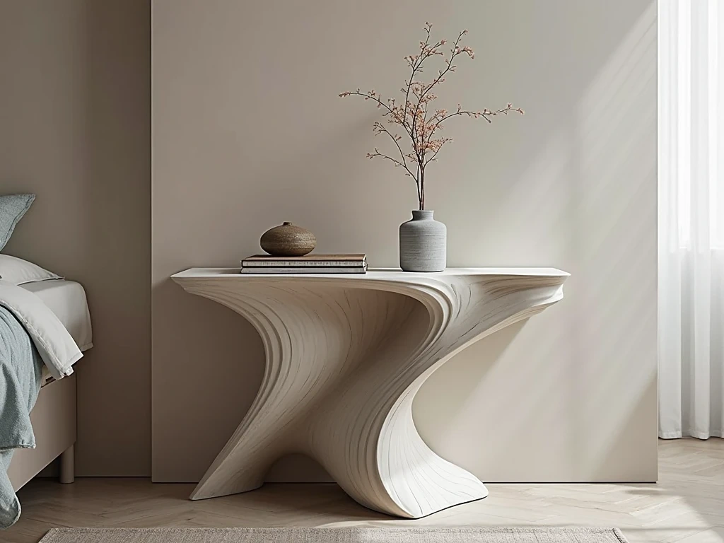 Bedside Table Ideas: 22 Creative Designs For Bedroom 15 Bedside Table in curve