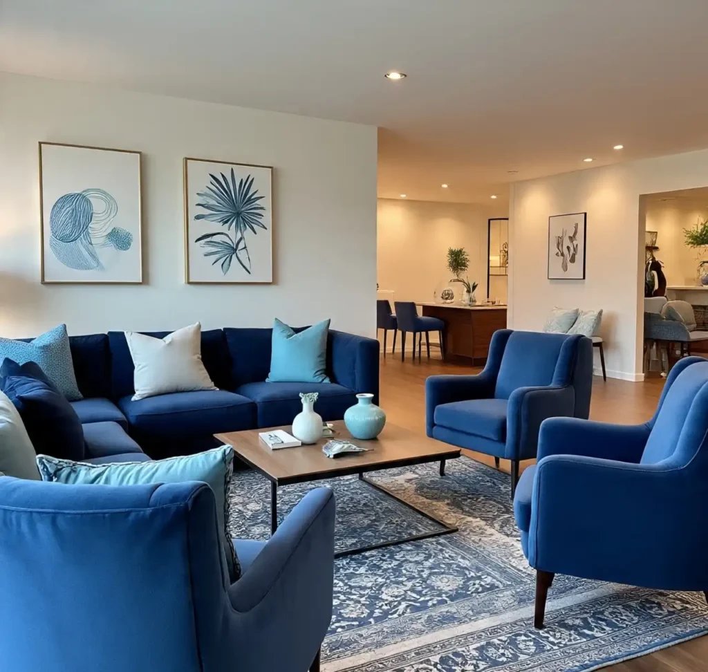Blue Living Room Ideas for a Stylish Home: Feels Calm & Cool 8 Blue Living Room Ideas 7