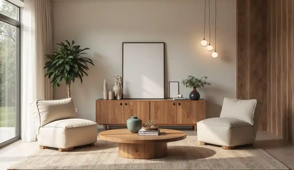Bringing the Outdoors In: Living Room Nature Decor Ideas to Create a Beautiful Space 10 Choose Furniture with Organic Curves and Natural Finishes