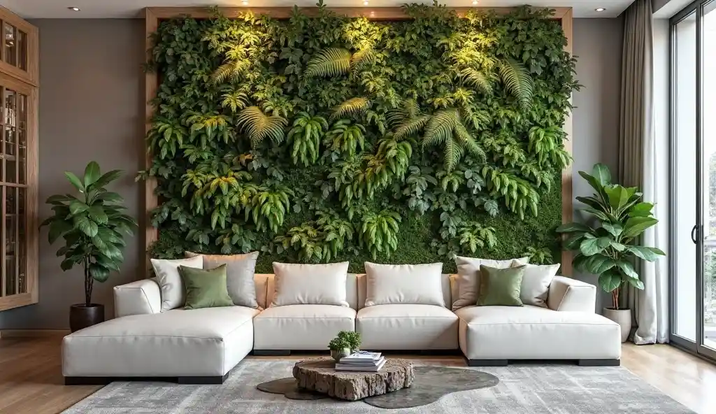 Bringing the Outdoors In: Living Room Nature Decor Ideas to Create a Beautiful Space 11 Create a Living Wall or Vertical Garden for Dramatic Green Impact
