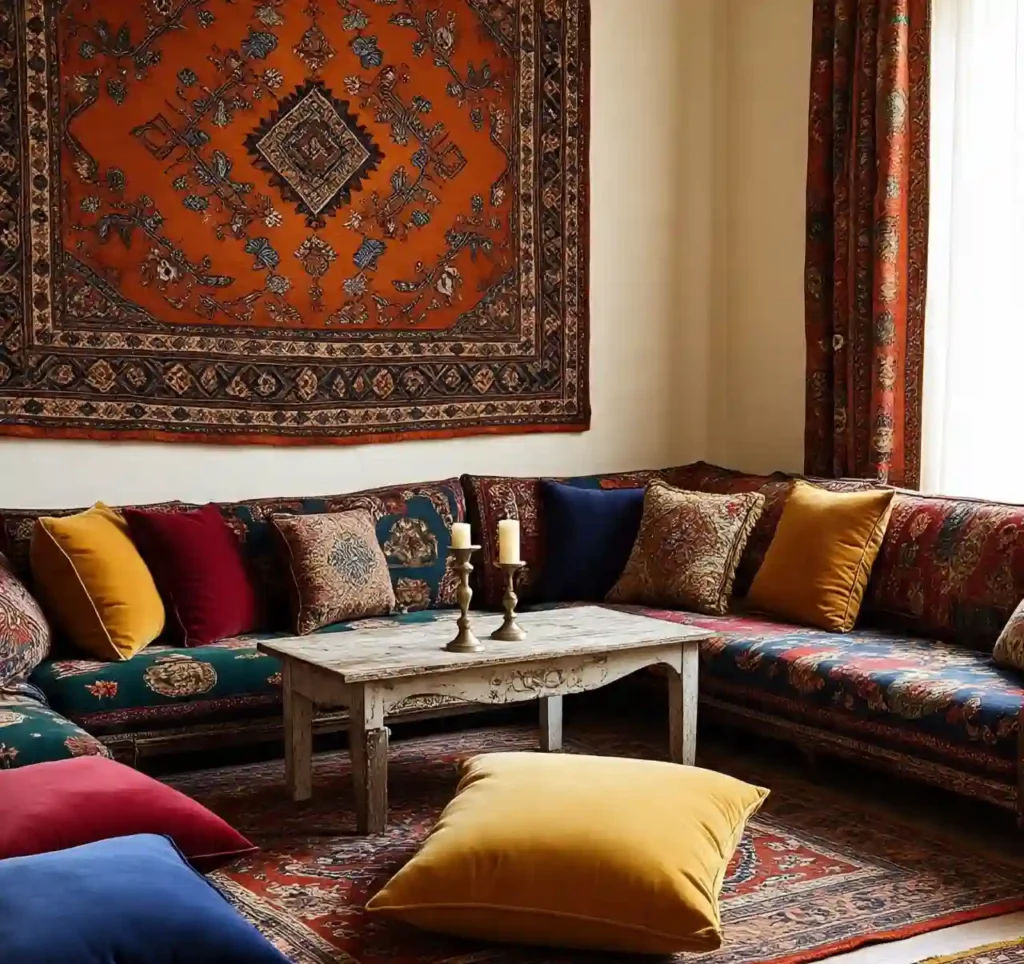 26 Vintage Boho Living Room Ideas For 2025 22 Mid-Century Furniture as a Vintage Base-vintage boho living room idea