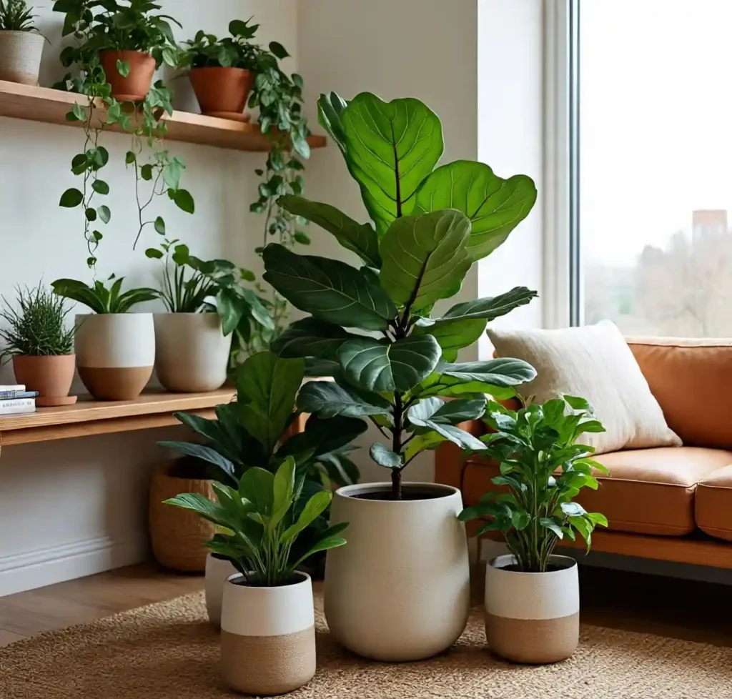12 Easy Ideas to Infuse Scandi Charm into Living Room Effortlessly 7 Plants Type-Scandi Charm into Living Room