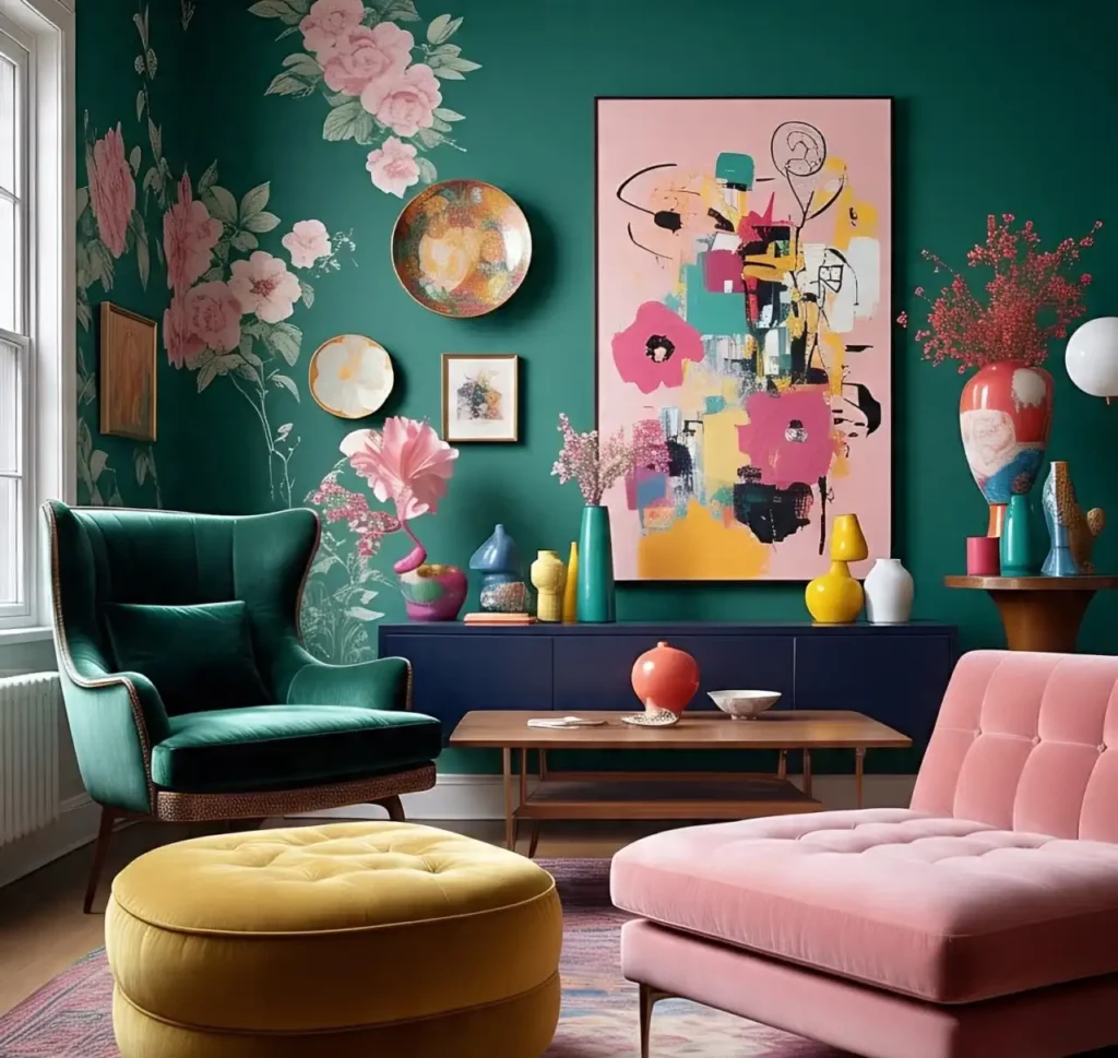 Tea Pink Maximalist Living Room Ideas: Soft Drama with Bold Personality 4 Tea Pink Maximalist Living Room Ideas
