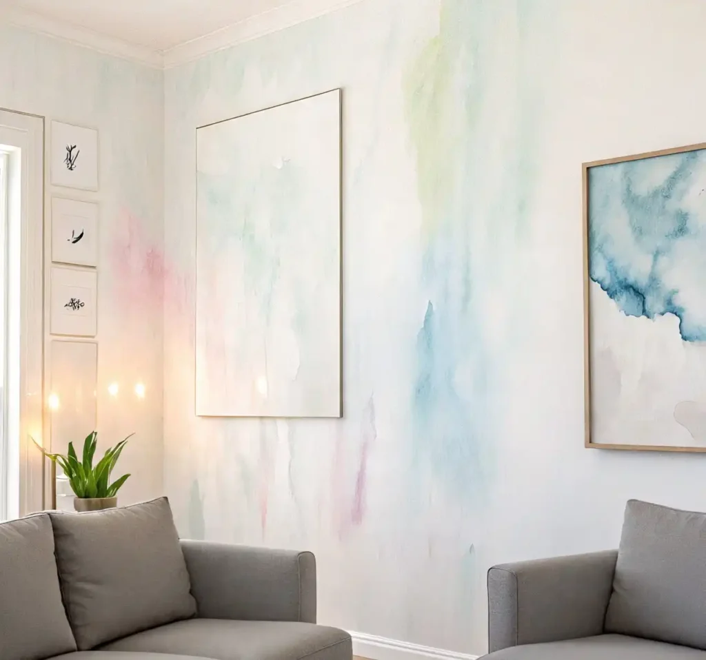 20 Living Room Wallpaper Trends to Instantly Elevate Your Space in 2025 12 Wallpaper-Hand-Painted and Watercolor Effects for a Soft, Artistic Look