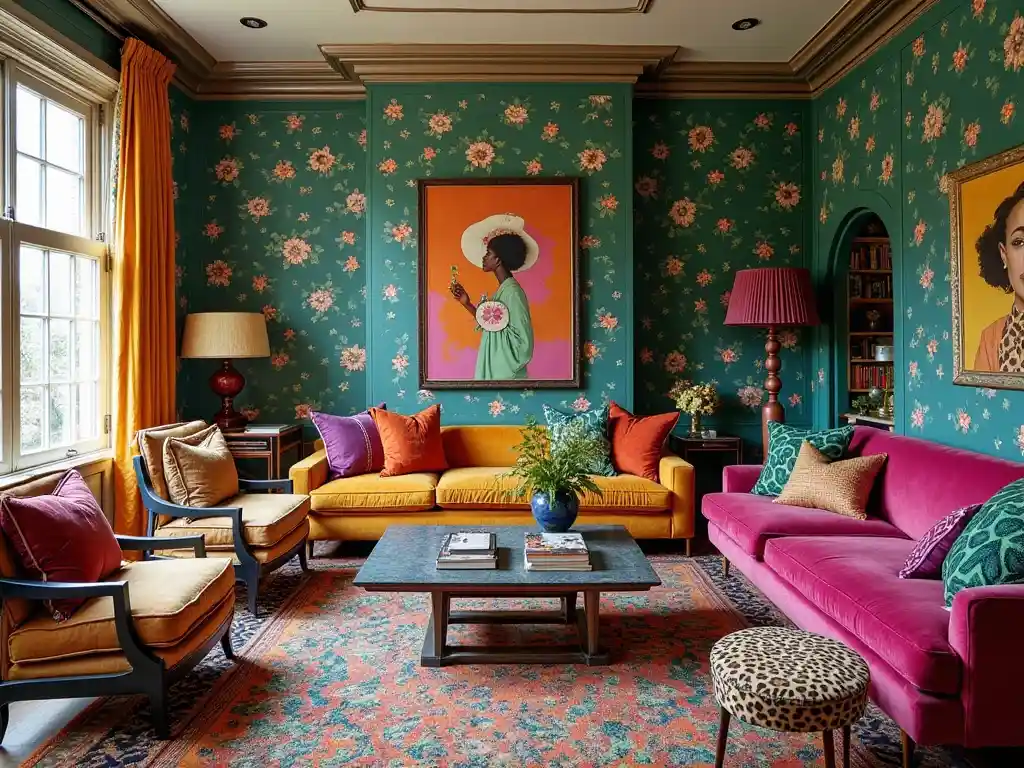 20 Maximalist Living Room Ideas to Embrace Bold, Layered & Lively Design 2 Maximalist Living Room Ideas