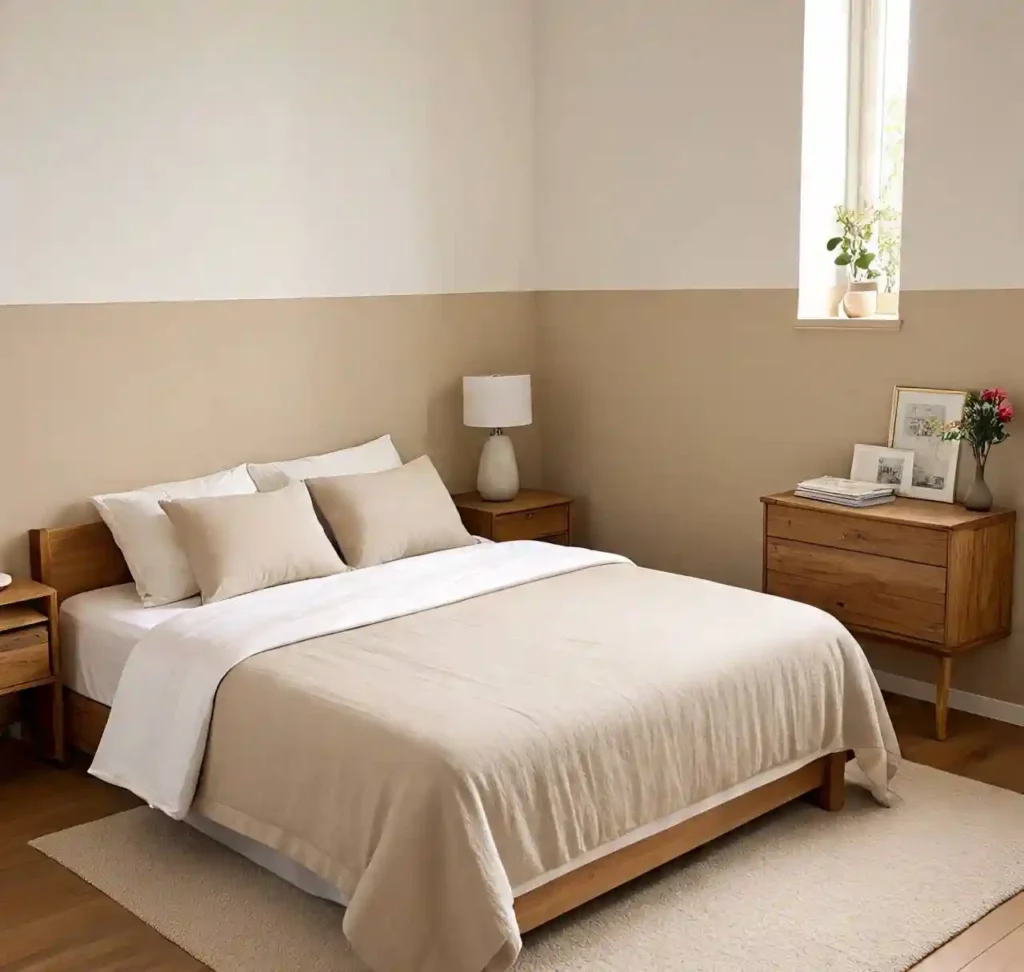 20 Two-Tone Wall Ideas for Small Bedrooms: Stylish Color Combos That Maximize Space 2 1-Two-Tone Wall Ideas for Small Bedrooms