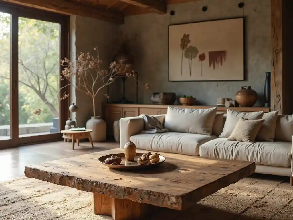 20 Wabi-Sabi Living Room Ideas: Natural Beauty & Imperfect Harmony 2 1- Wabi-Sabi Living Room Ideas