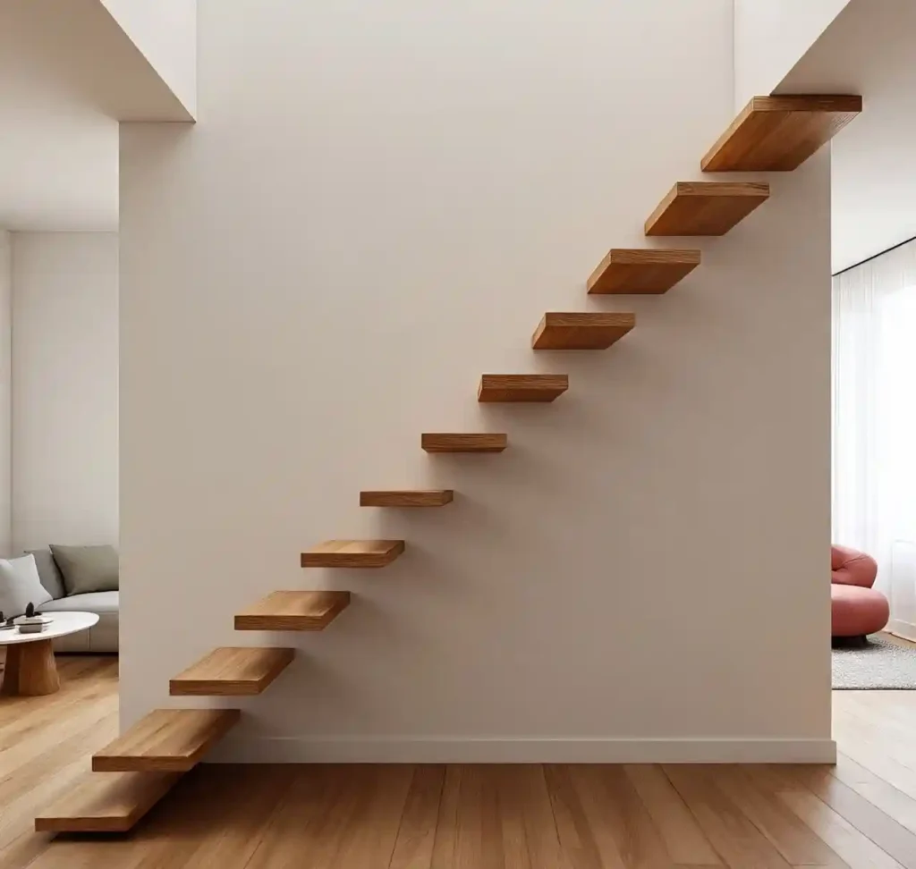 20 Stunning Wooden Floating Staircase Designs to Elevate Your Interior 11 10 Wooden Floating Staircase Design