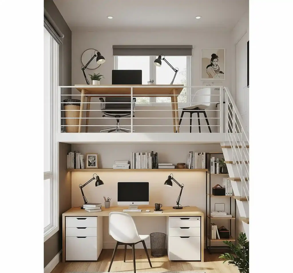 20 Space-Saving Double Desk Ideas for Small Home Offices 12 11-Double Desk Ideas for Small Home Office