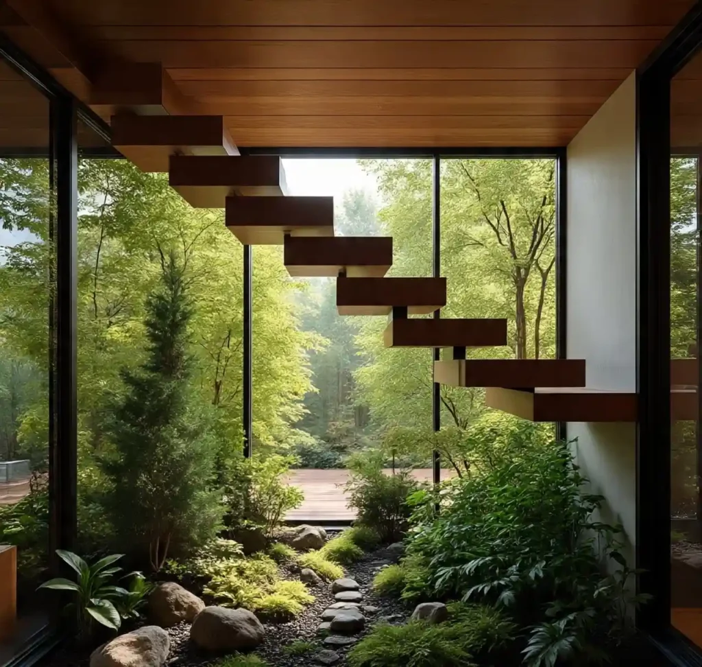 20 Stunning Wooden Floating Staircase Designs to Elevate Your Interior 14 13 Wooden Floating Staircase Design