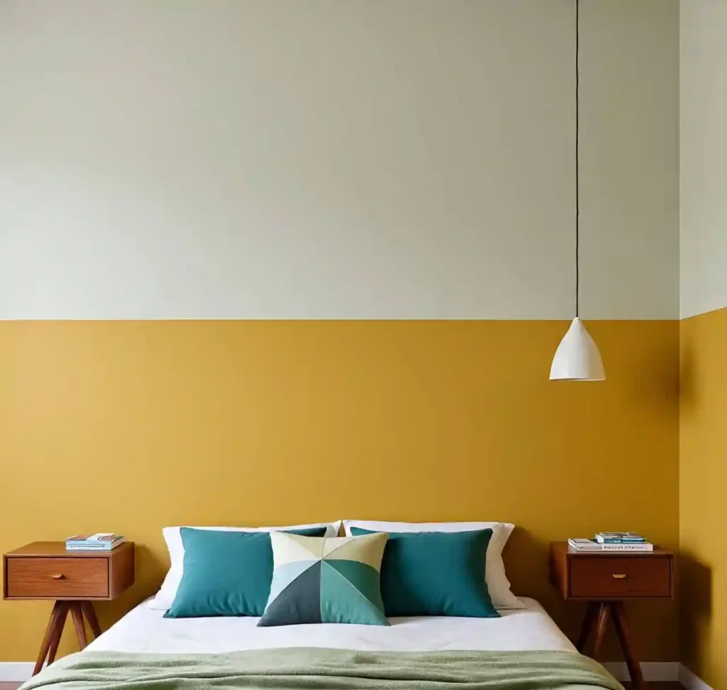 20 Two-Tone Wall Ideas for Small Bedrooms: Stylish Color Combos That Maximize Space 15 14-Two-Tone Wall Idea for Small Bedrooms