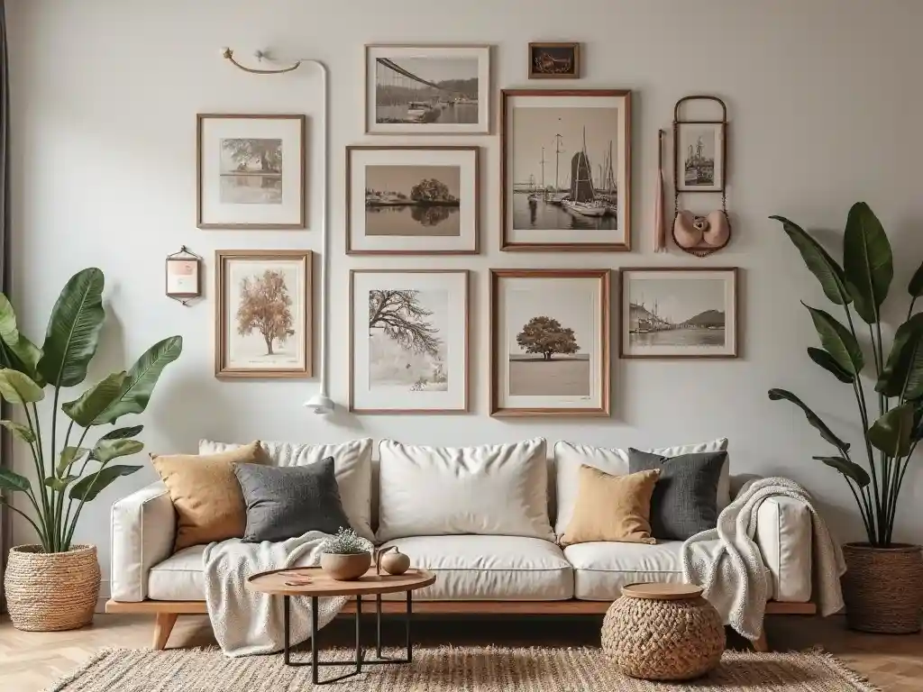 20 Living Room Gallery Wall Design Ideas – Create Stylish Walls 16 15-Living Room Gallery Wall Design Idea