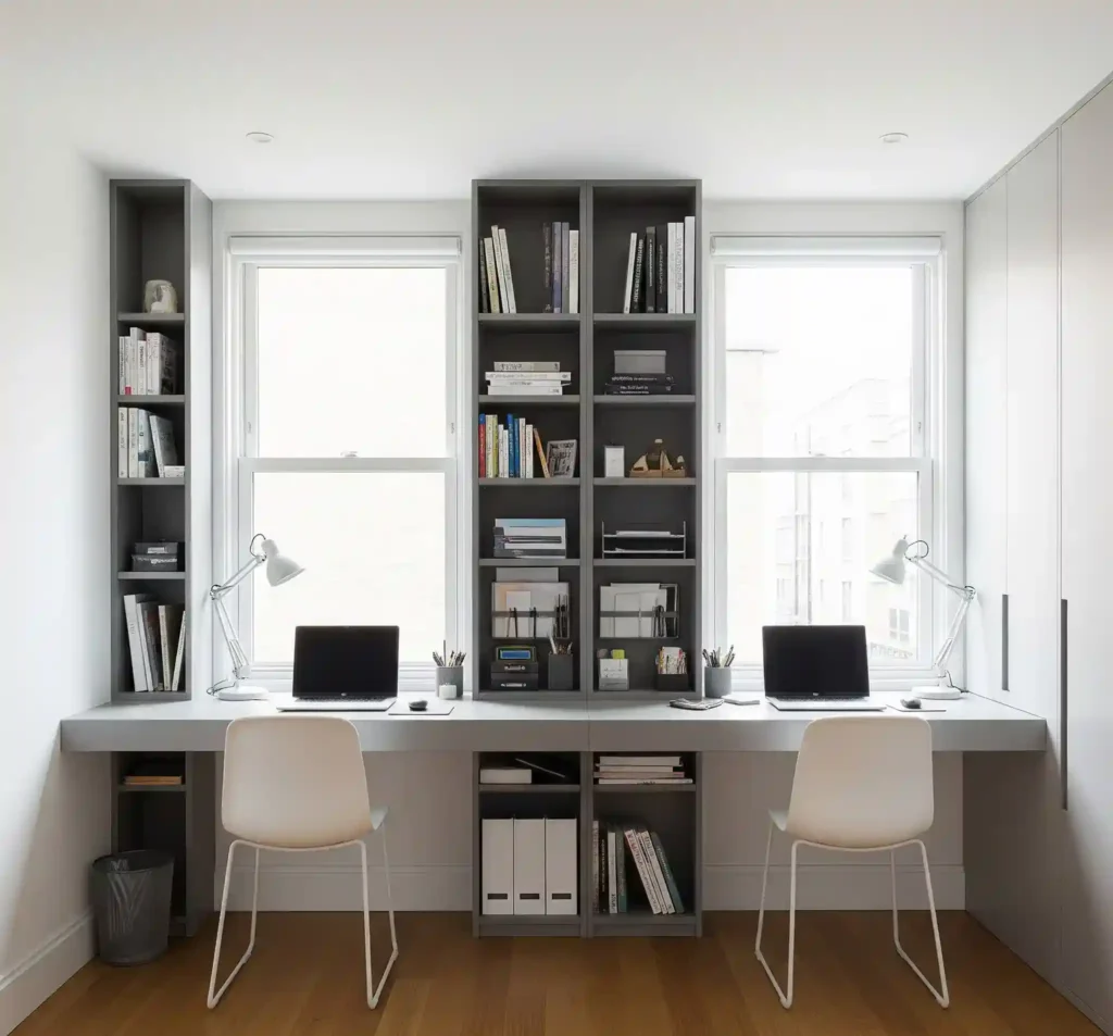 20 Space-Saving Double Desk Ideas for Small Home Offices 17 16-Double Desk Ideas for Small Home Office