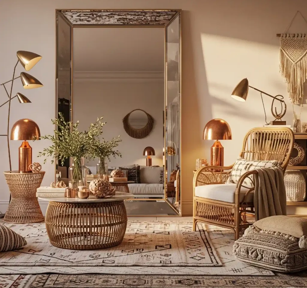 27 Artistic Boho Mirror Ideas to Instantly Elevate Your Interior Style 18 17 Boho Mirror Idea