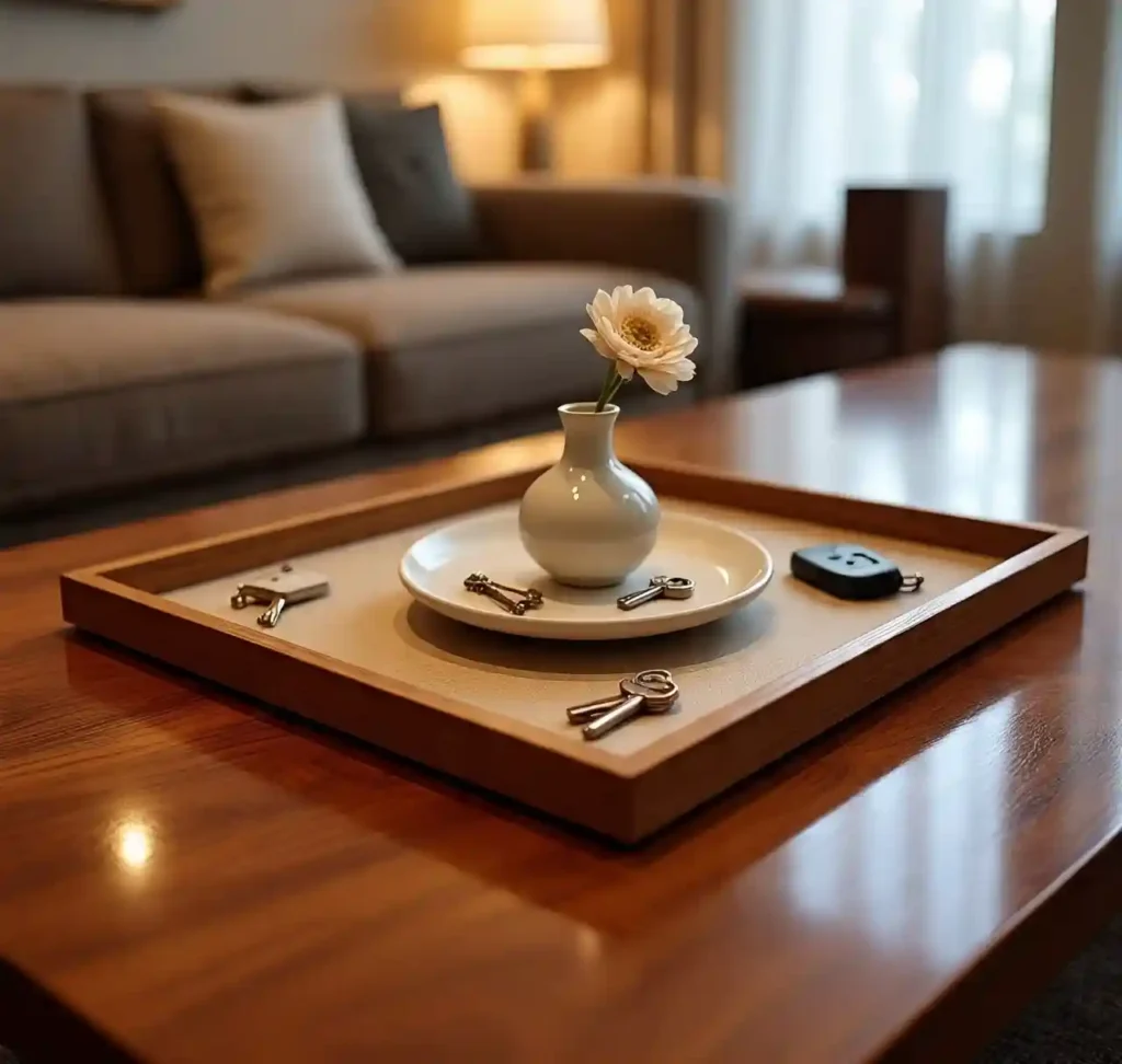 20 Stylish Coffee Table Tray Decor Ideas for a Beautiful Living Room 18 17-Coffee Table Tray Idea