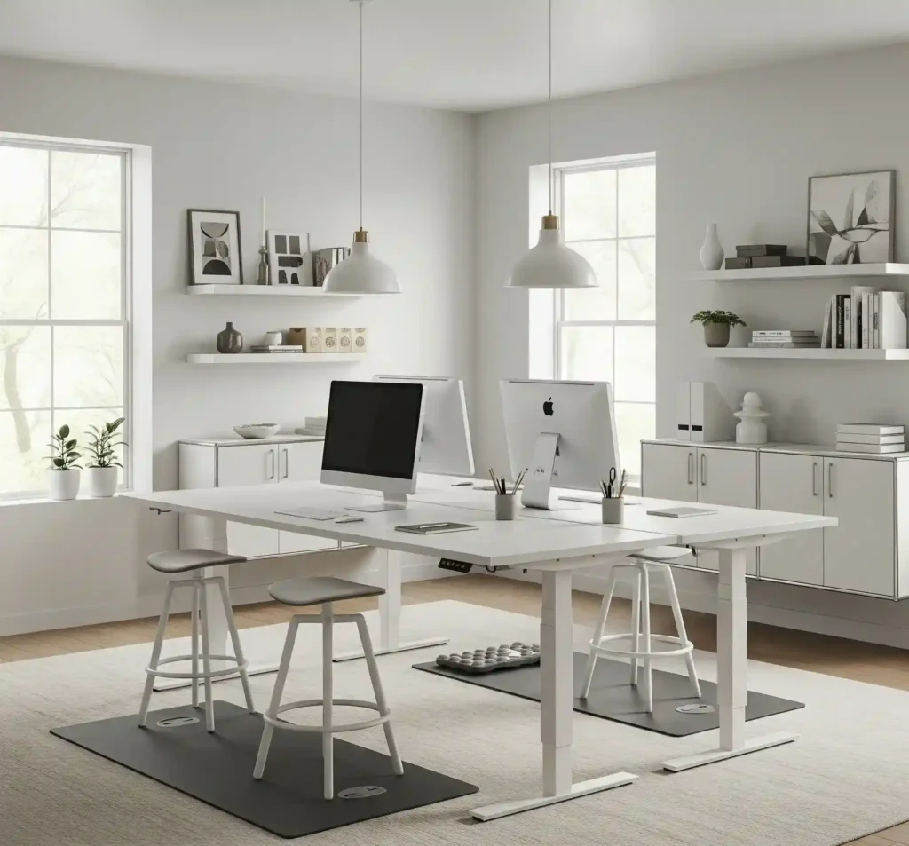 20 Space-Saving Double Desk Ideas for Small Home Offices 18 17-Double Desk Ideas for Small Home Office