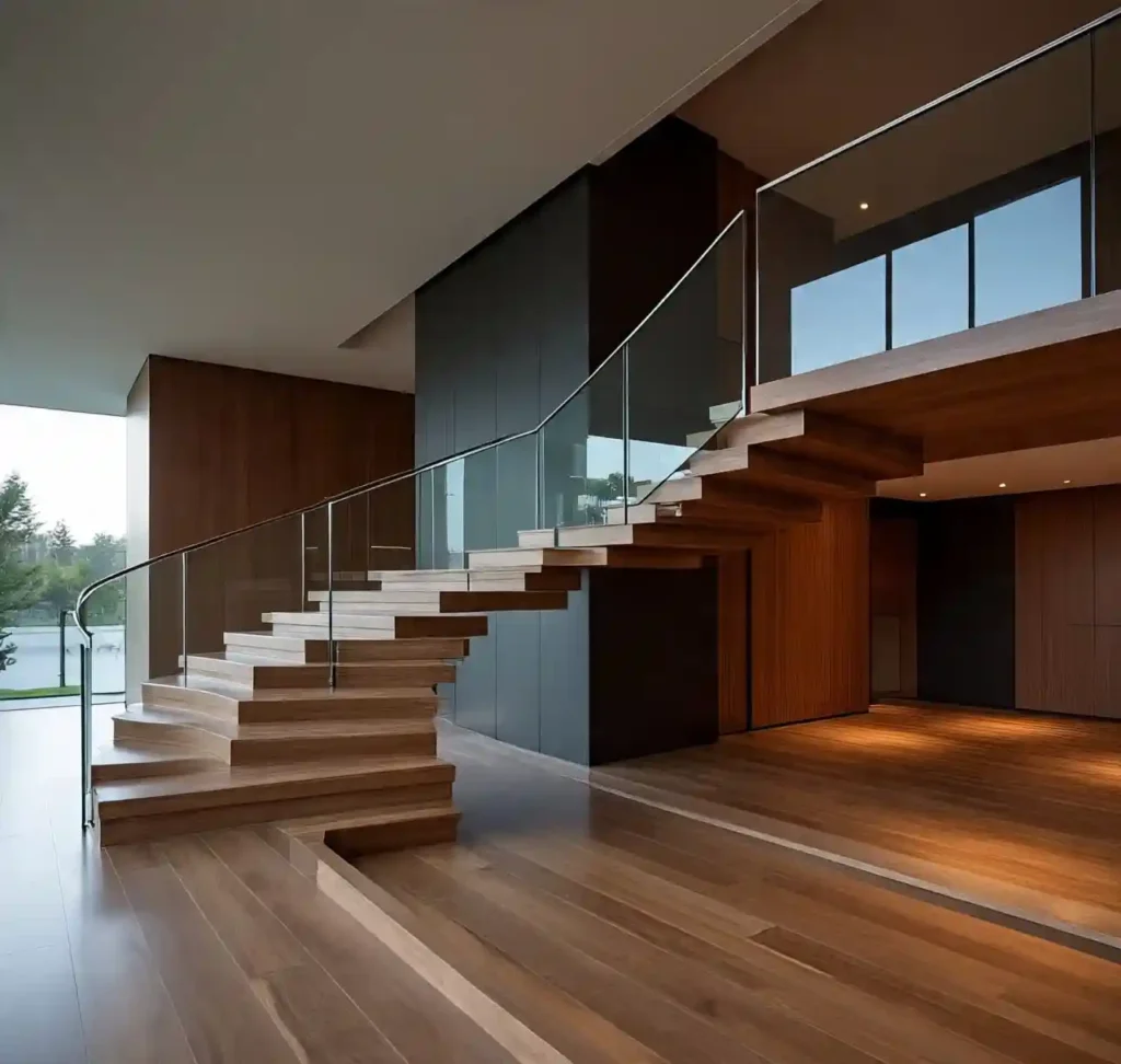 20 Stunning Wooden Floating Staircase Designs to Elevate Your Interior 18 17 Wooden Floating Staircase Design