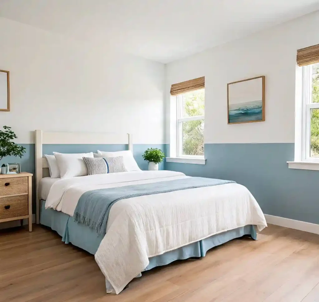 20 Two-Tone Wall Ideas for Small Bedrooms: Stylish Color Combos That Maximize Space 3 2-Two-Tone Wall Ideas for Small Bedrooms