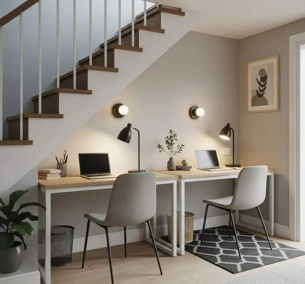 20 Space-Saving Double Desk Ideas for Small Home Offices 21 20-Double Desk Ideas for Small Home Office