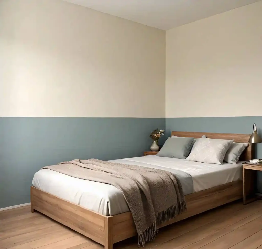 20 Two-Tone Wall Ideas for Small Bedrooms: Stylish Color Combos That Maximize Space 21 20-Two-Tone Wall Idea for Small Bedrooms