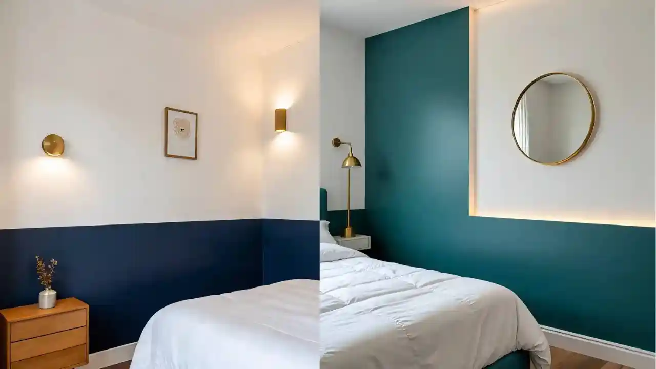 20 Two-Tone Wall Ideas for Small Bedrooms: Stylish Color Combos That Maximize Space 1 20 Two-Tone Wall Ideas for Small Bedrooms Stylish Color Combos That Maximize Space