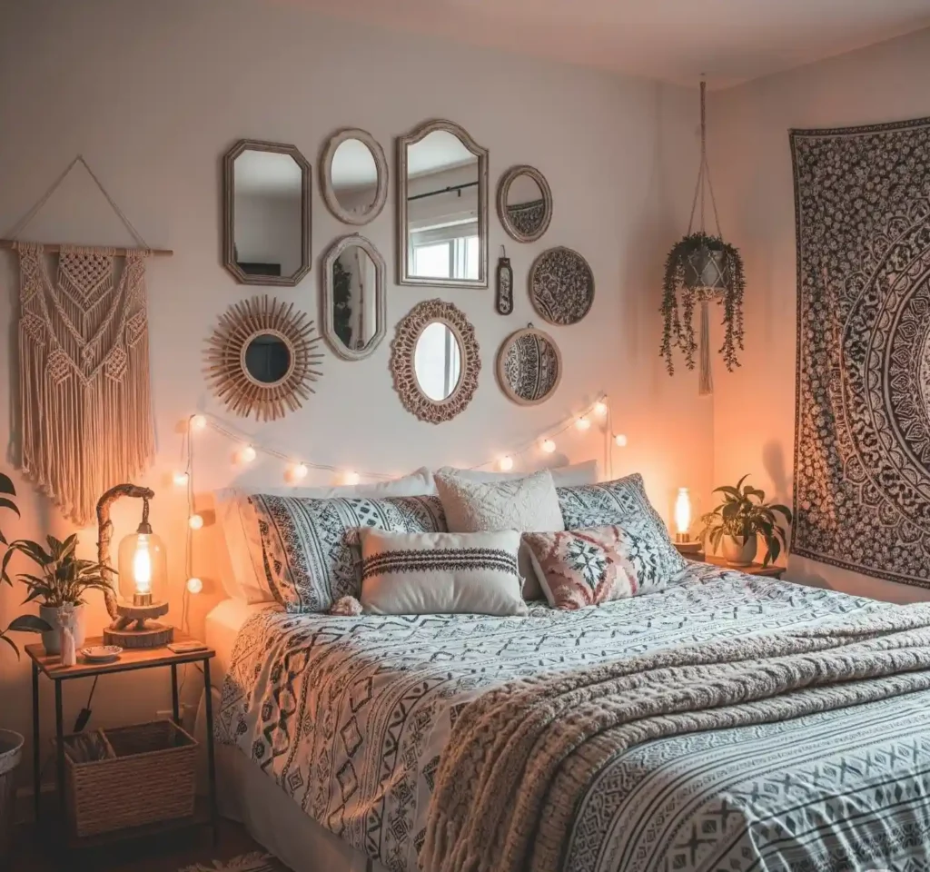 27 Artistic Boho Mirror Ideas to Instantly Elevate Your Interior Style 26 25 Boho Mirror Idea