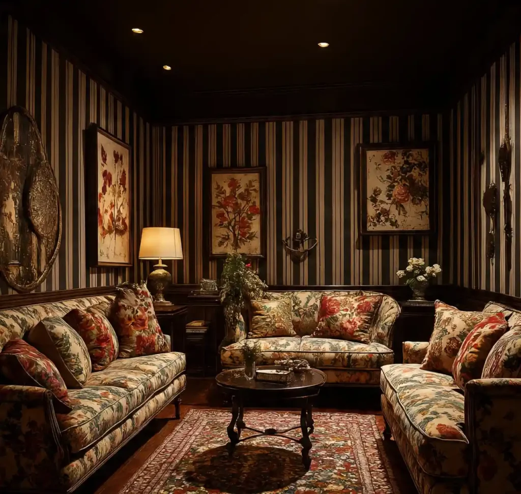 10 Black Maximalist Living Room Ideas: Bold Spaces With Dramatic Impact 4 3-Black Maximalist Living Room Idea