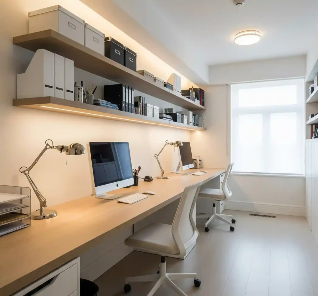 20 Space-Saving Double Desk Ideas for Small Home Offices 4 3-Double Desk Ideas for Small Home Offices