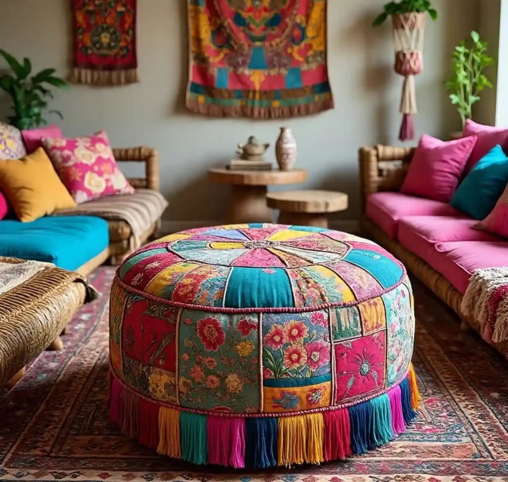22 Boho Floor Pillow Ideas for a Comfy, Chic, and Relaxed Living Room Style 5 4-Boho Floor Pillow Idea