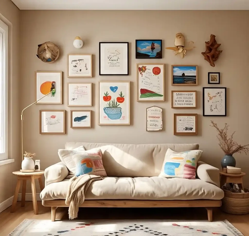 20 Living Room Gallery Wall Design Ideas – Create Stylish Walls 5 4-Living Room Gallery Wall Design Idea