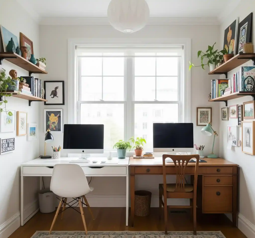 20 Space-Saving Double Desk Ideas for Small Home Offices 6 5-Double Desk Ideas for Small Home Office