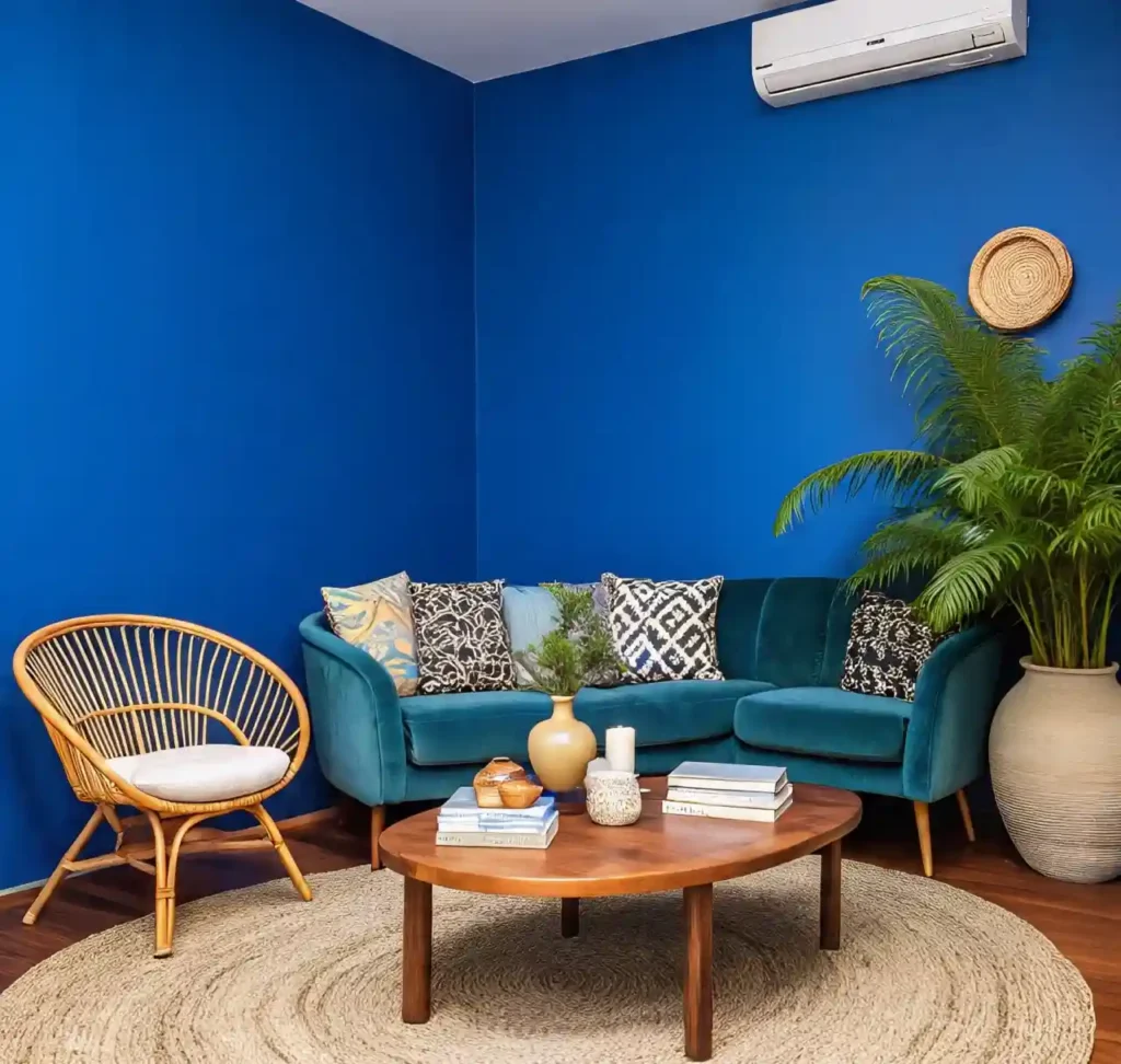 Blue Maximalist Living Room Ideas: Vibrant, Layered Spaces Full of Personality 7 6-Blue Maximalist Living Room Idea