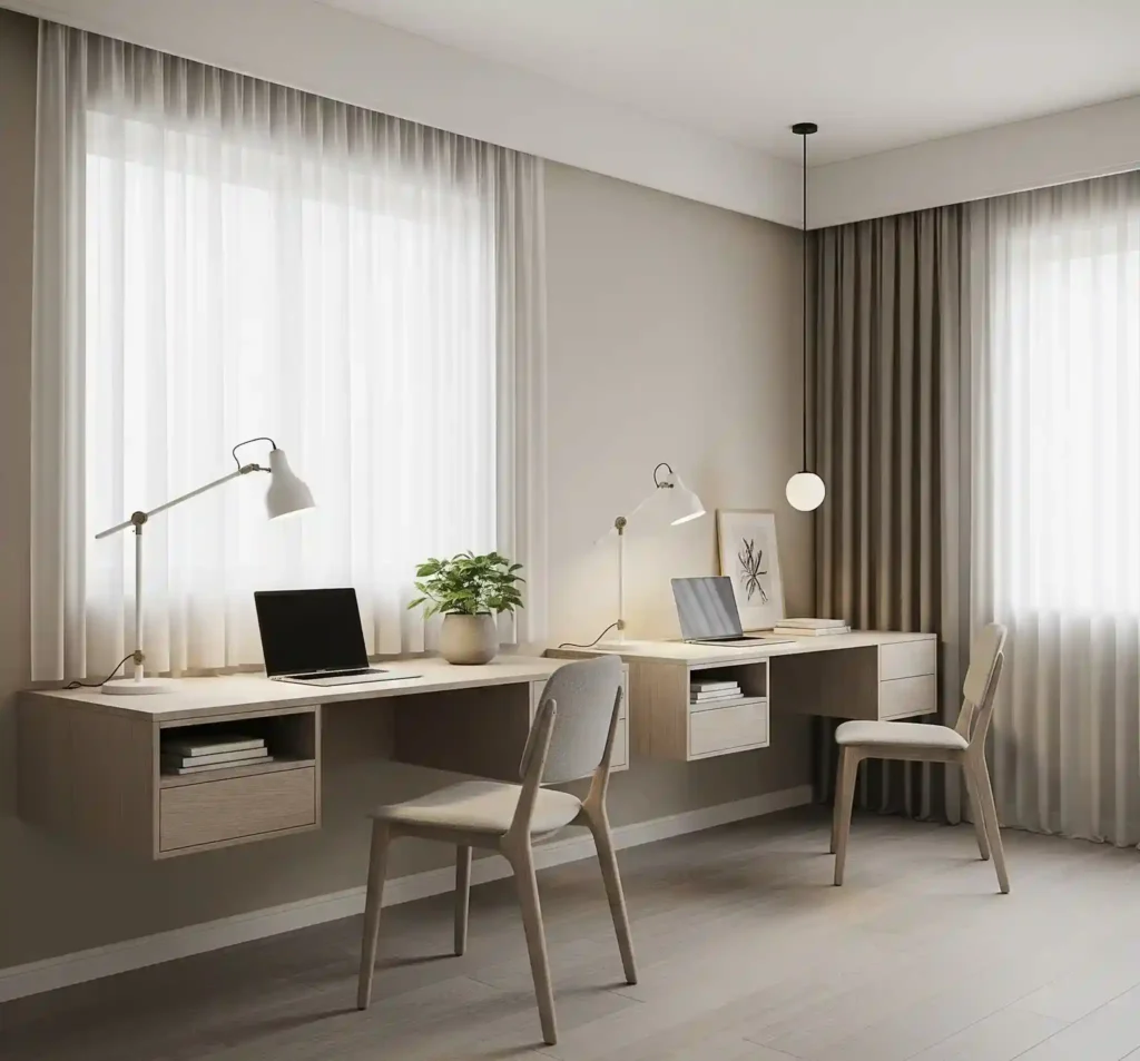 20 Space-Saving Double Desk Ideas for Small Home Offices 7 6-Double Desk Ideas for Small Home Office