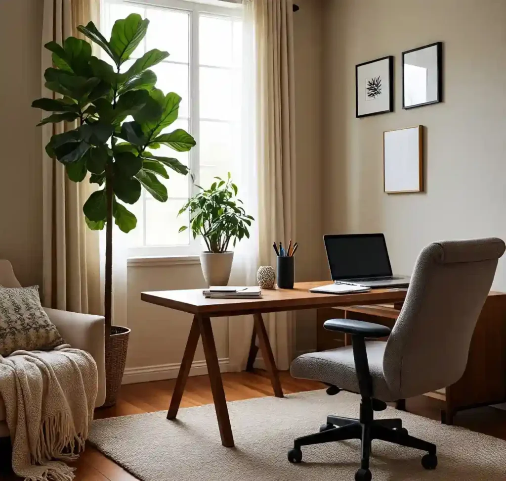 22 Inspiring Living Room Office Ideas for a Stylish & Functional Workspace 8 7 Living Room Office Idea
