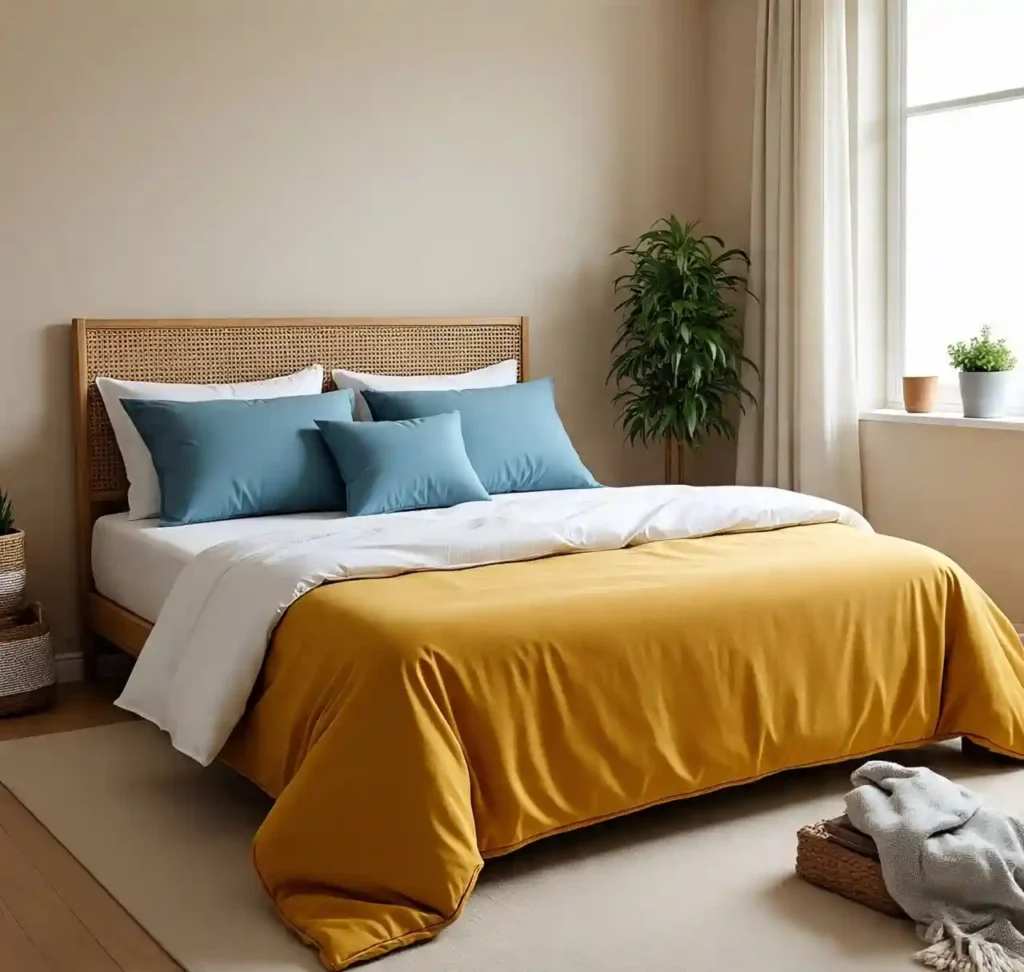 29 Blue and Yellow Minimalist Boho Design Ideas That Blend Calm With Creativity 9 8-Blue and Yellow Minimalist Boho Design Idea