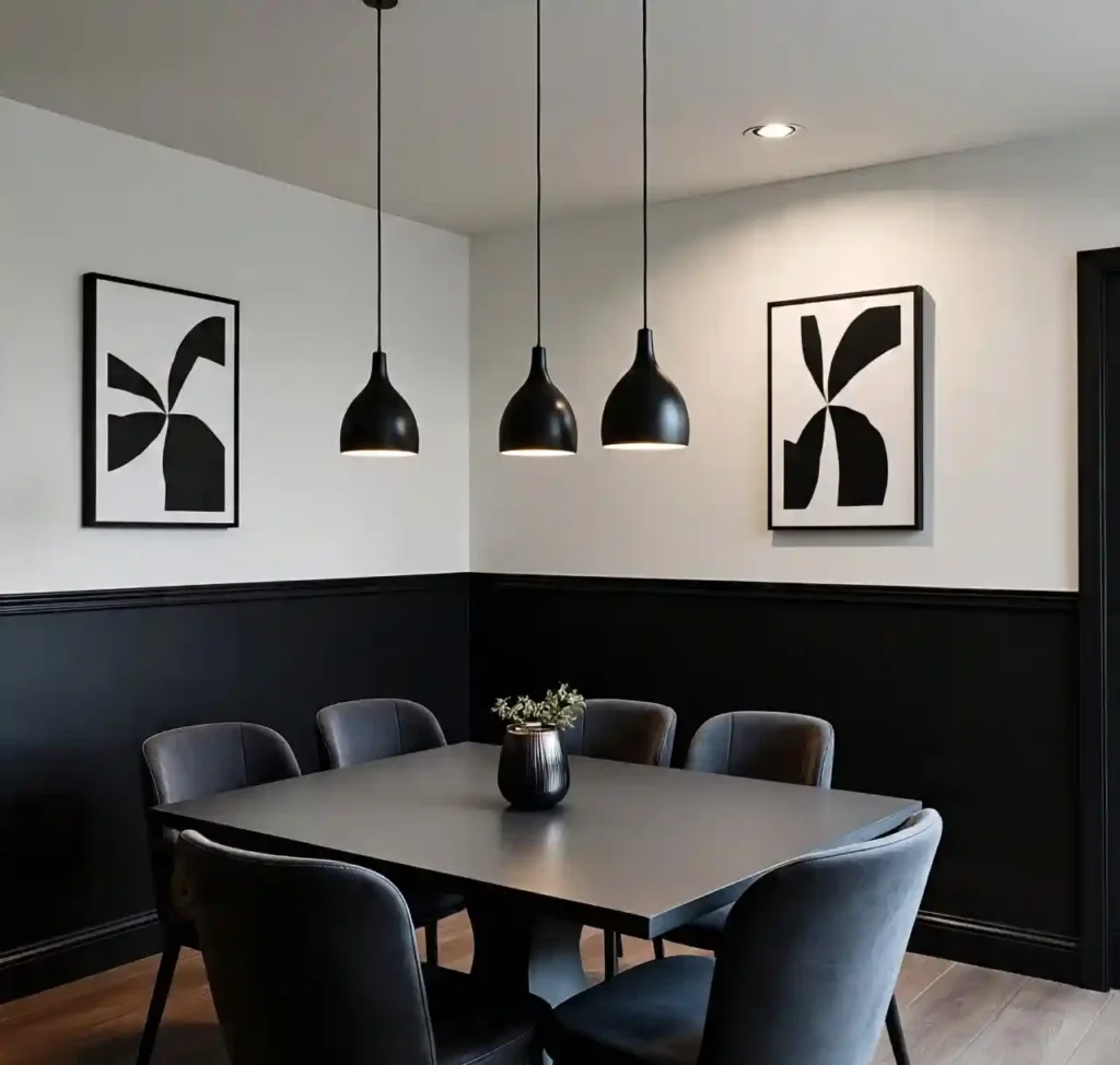 17 Stylish Dining Room Paint Ideas with Chair Rail to Elevate Your Space 9 8-Dining Room Paint Idea with Chair Rail