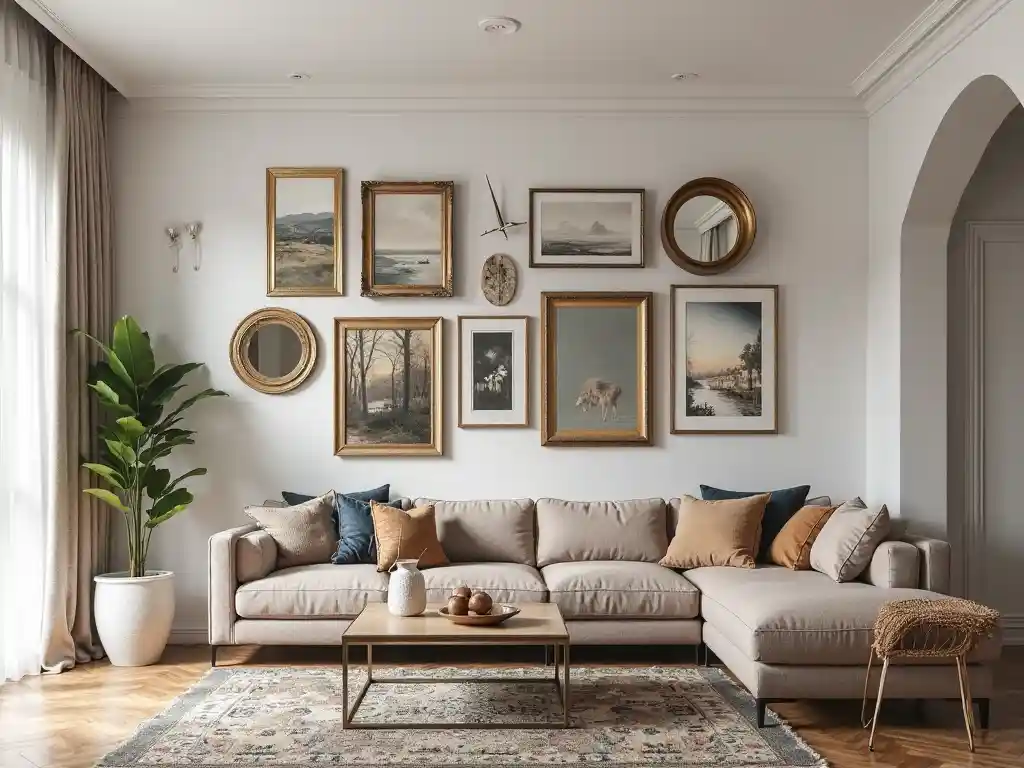 20 Living Room Gallery Wall Design Ideas – Create Stylish Walls 9 8-Living Room Gallery Wall Design Idea