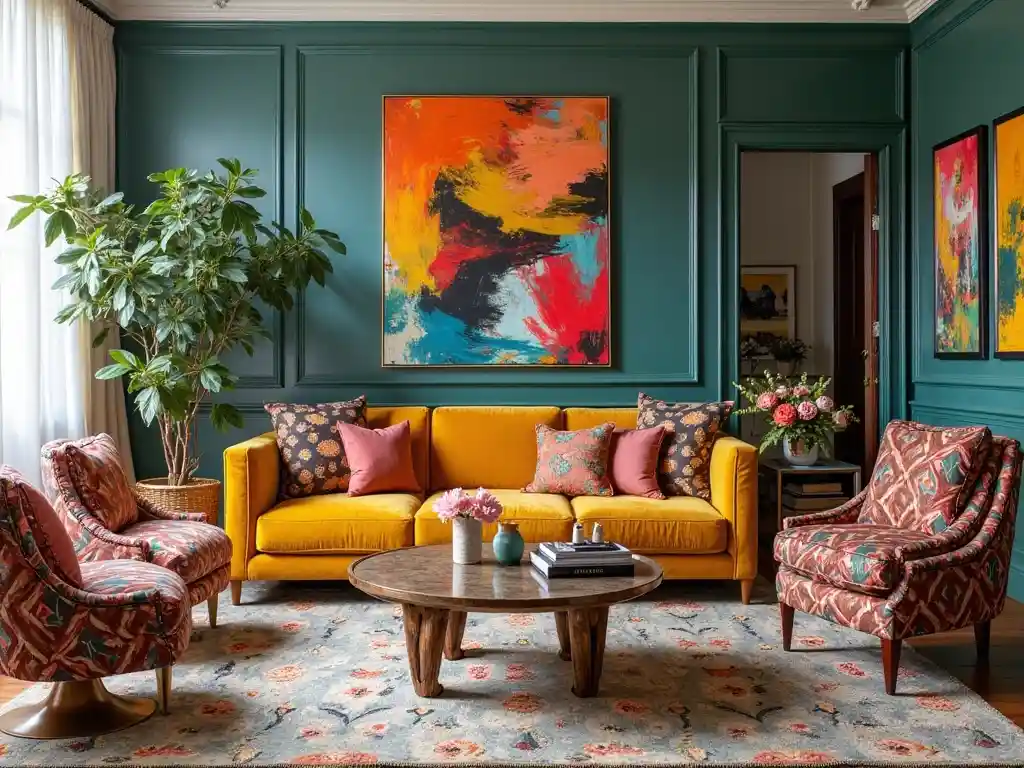 20 Maximalist Living Room Ideas to Embrace Bold, Layered & Lively Design 9 Maximalist Living Room Ideas
