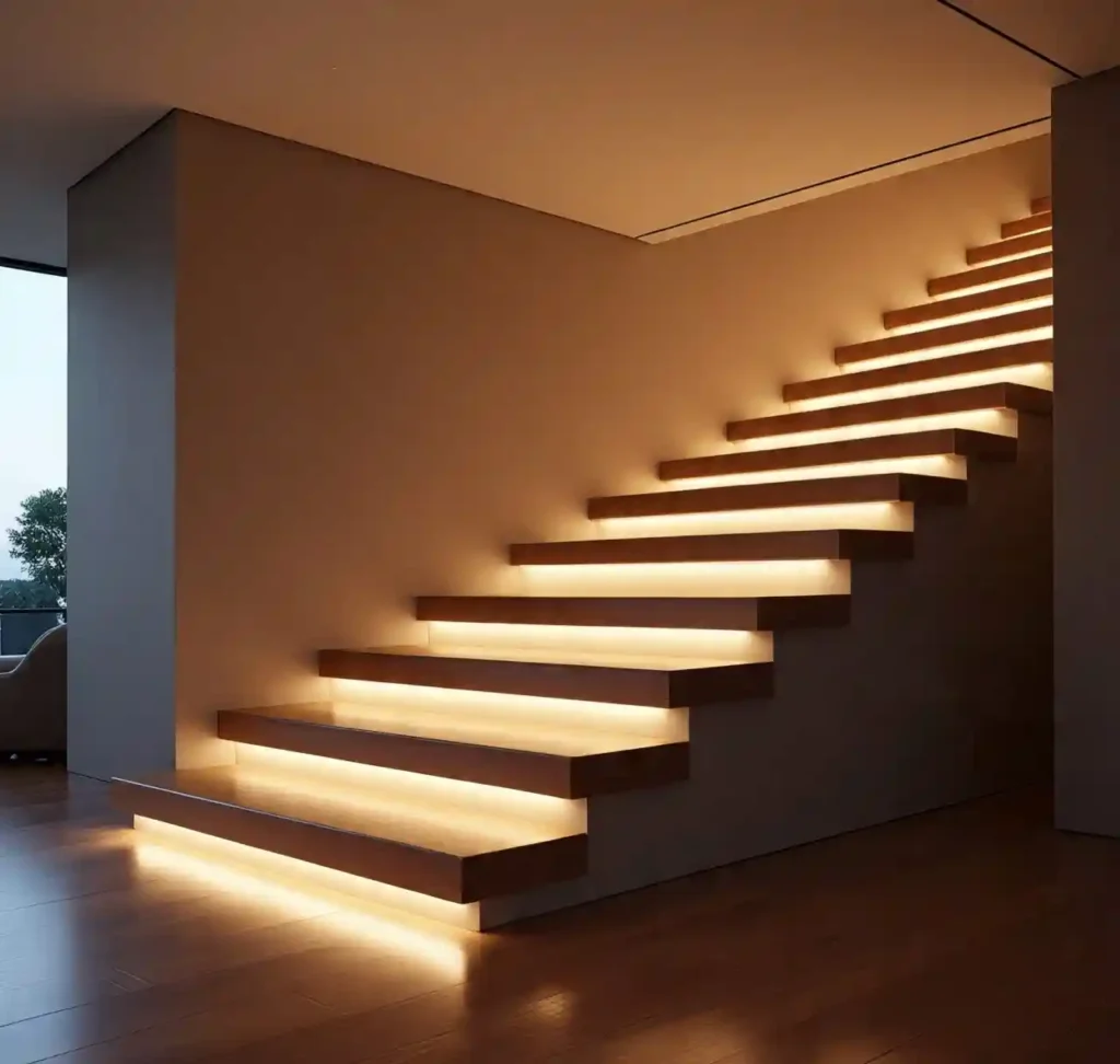 20 Stunning Wooden Floating Staircase Designs to Elevate Your Interior 9 8 Wooden Floating Staircase Design