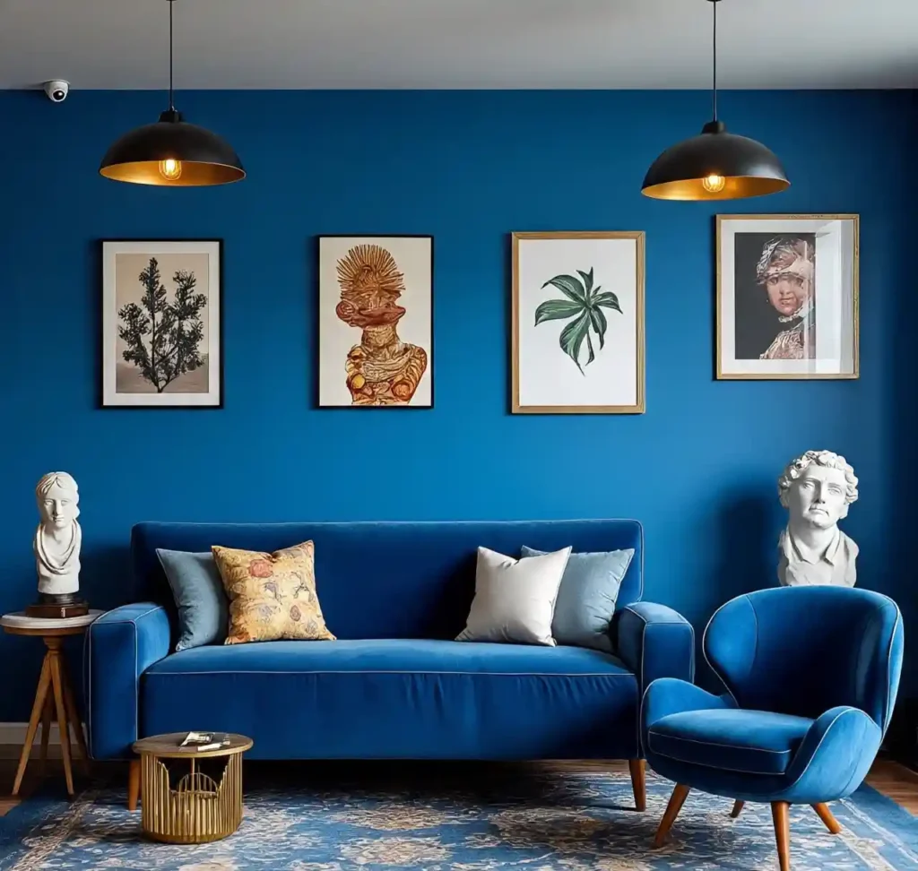 Blue Maximalist Living Room Ideas: Vibrant, Layered Spaces Full of Personality 10 9-Blue Maximalist Living Room Idea