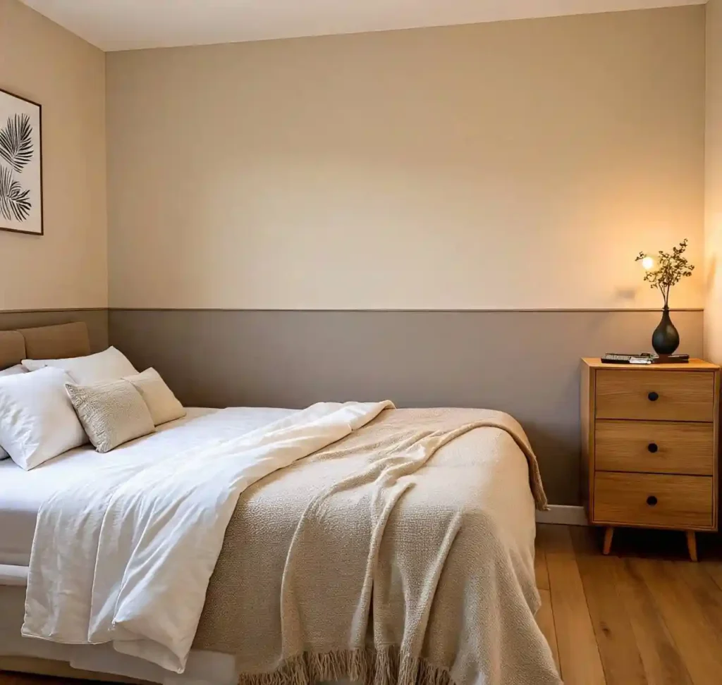 20 Two-Tone Wall Ideas for Small Bedrooms: Stylish Color Combos That Maximize Space 10 9-Two-Tone Wall Idea for Small Bedrooms
