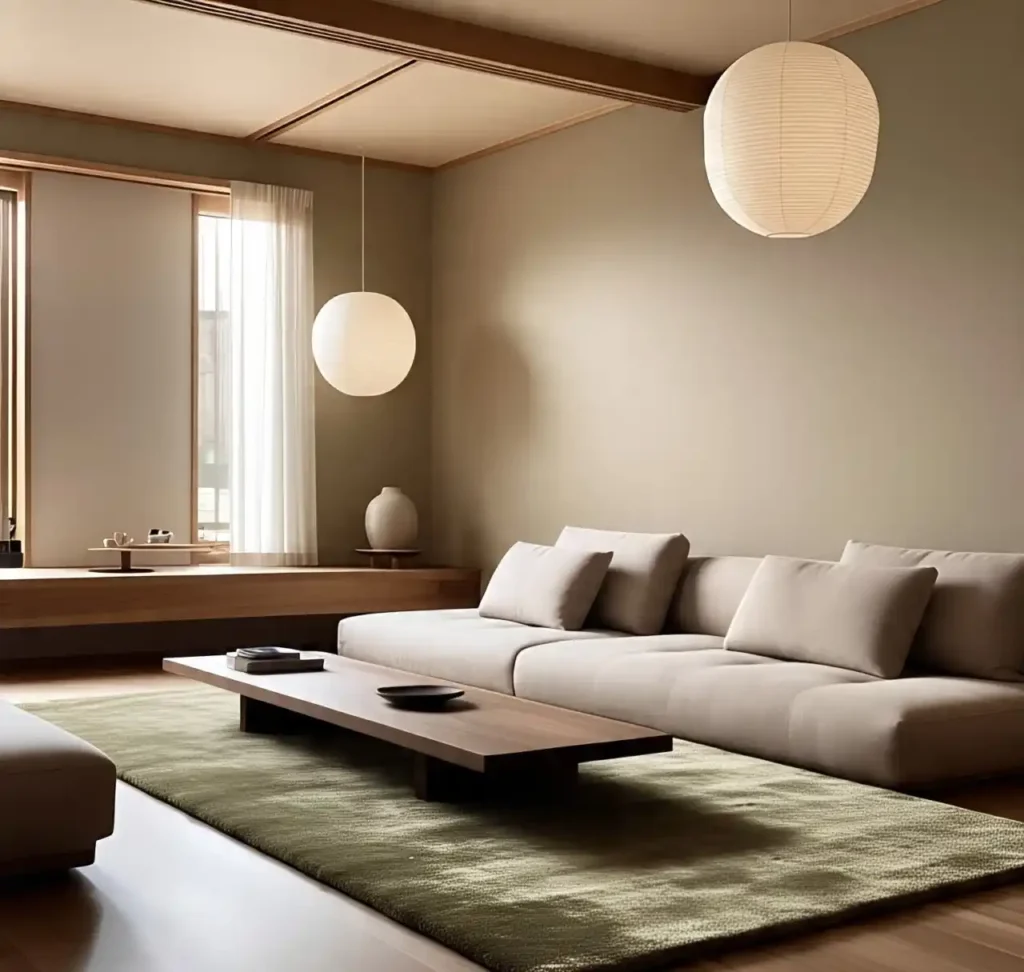 Japandi Design in Small Living Rooms: Space-Saving Tips & Tricks 15 Japandi low sitting style Design 16