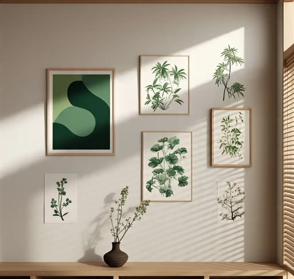 Japandi Design in Small Living Rooms: Space-Saving Tips & Tricks 6 Wall Frame Japandi Design 4
