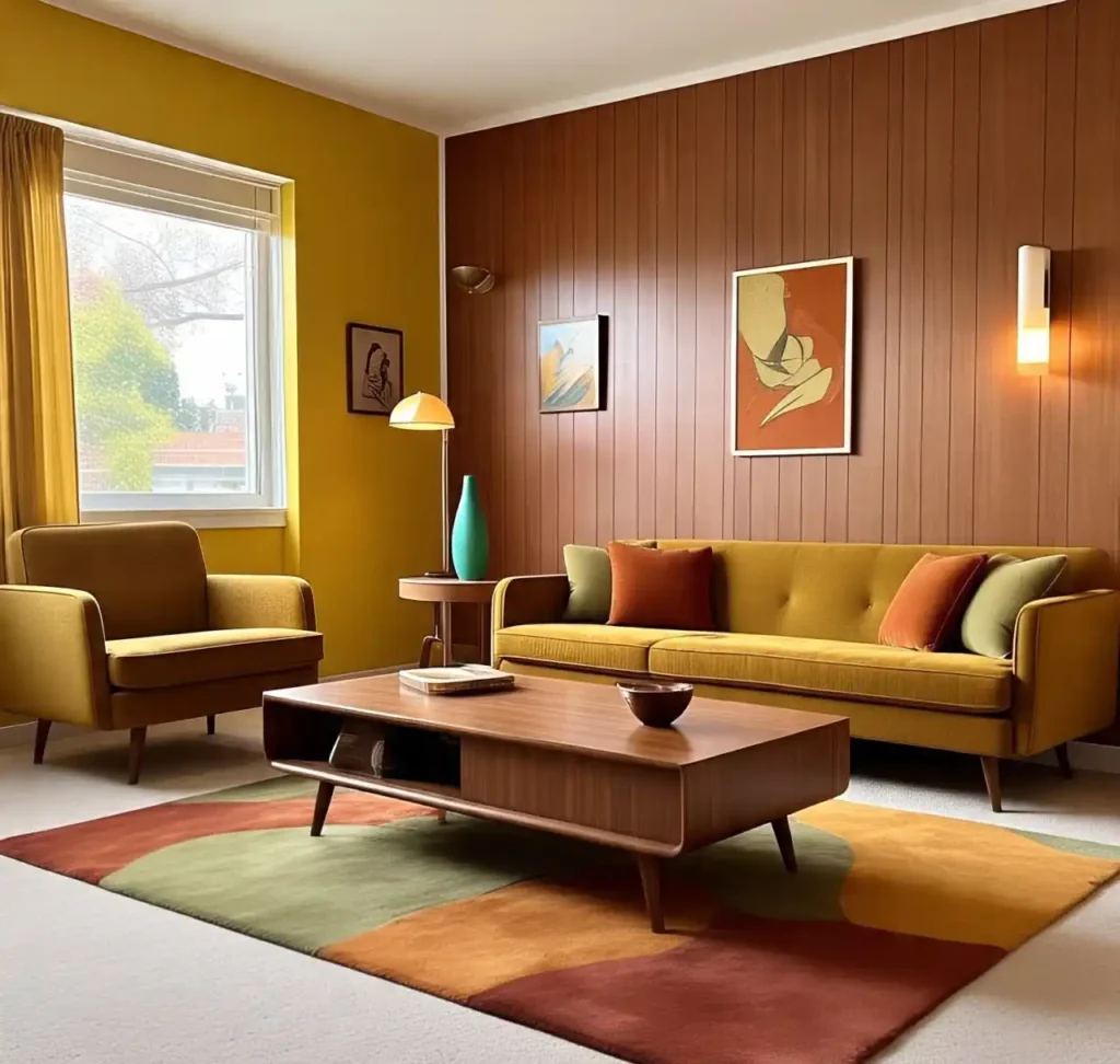20 Mid-Century Modern Living Room Ideas to Achieve Retro-Inspired Sophistication 3 color scheme-Mid-Century Modern Living Room Ideas