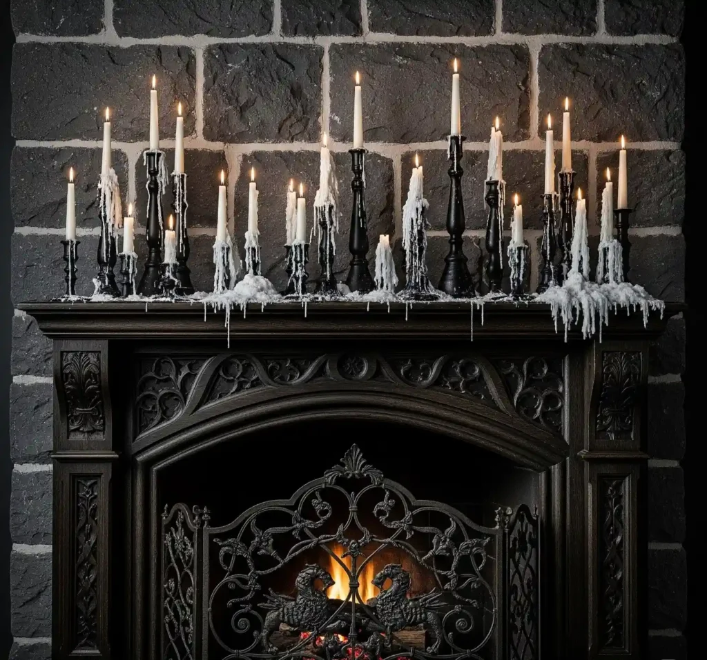 25 Spellbinding Moody Gothic Mantel Decor Ideas to Embrace Dark Elegance 2 1-Moody Gothic Mantel Decor Ideas