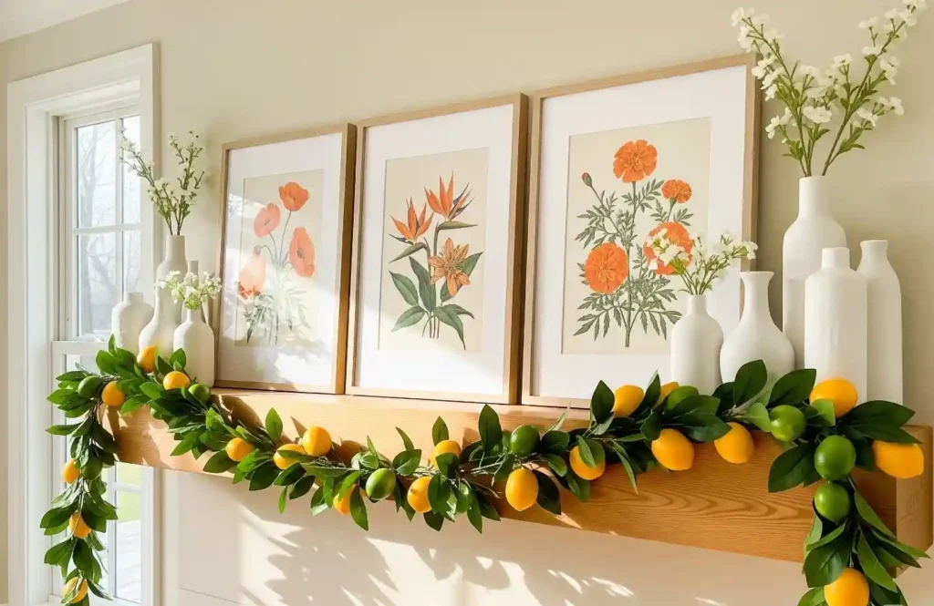 25 Bright & Bold Summer Mantel Decorating Ideas to Energize Your Space 2 1-Summer Mantel Decorating Ideas