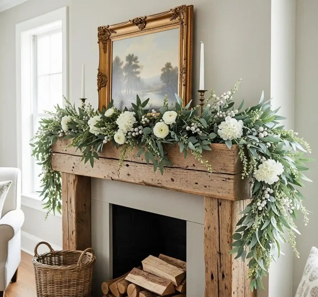 25 Stunning Farmhouse Mantel Decor Ideas to Elevate Your Rustic Interior 12 11-Farmhouse Mantel Decor Idea