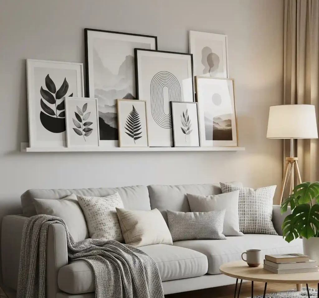25 Stunning Above-Couch Wall Decor Ideas to Elevate Your Modern Living Room 14 13-Above-Couch Wall Decor Idea