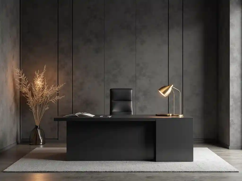 28 Dark Office Decor Ideas for a Minimalist, Functional & Stylish Workspace 16 14-Dark Office Decor Idea