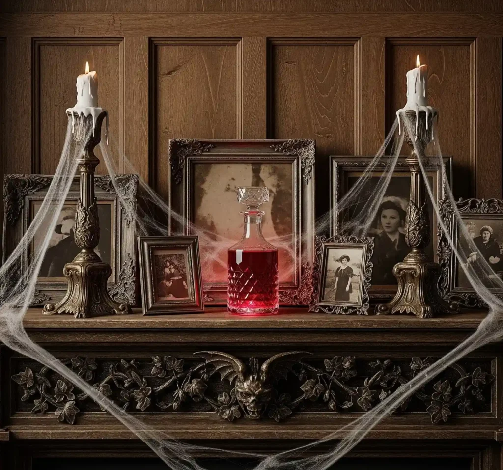 25 Spellbinding Moody Gothic Mantel Decor Ideas to Embrace Dark Elegance 17 16-Moody Gothic Mantel Decor Idea